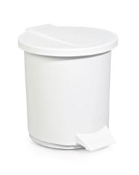 BALDE PLASTICO C/ PEDAL BRANCO 6 L 24X22,5X24 CM