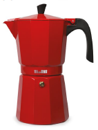 CAFETEIRA ALUMINIO VERMELHO TIPO I 3 CHAV